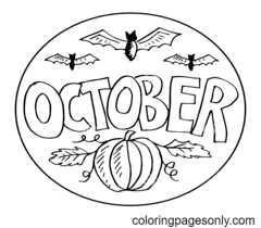 Páginas para colorir de outubro