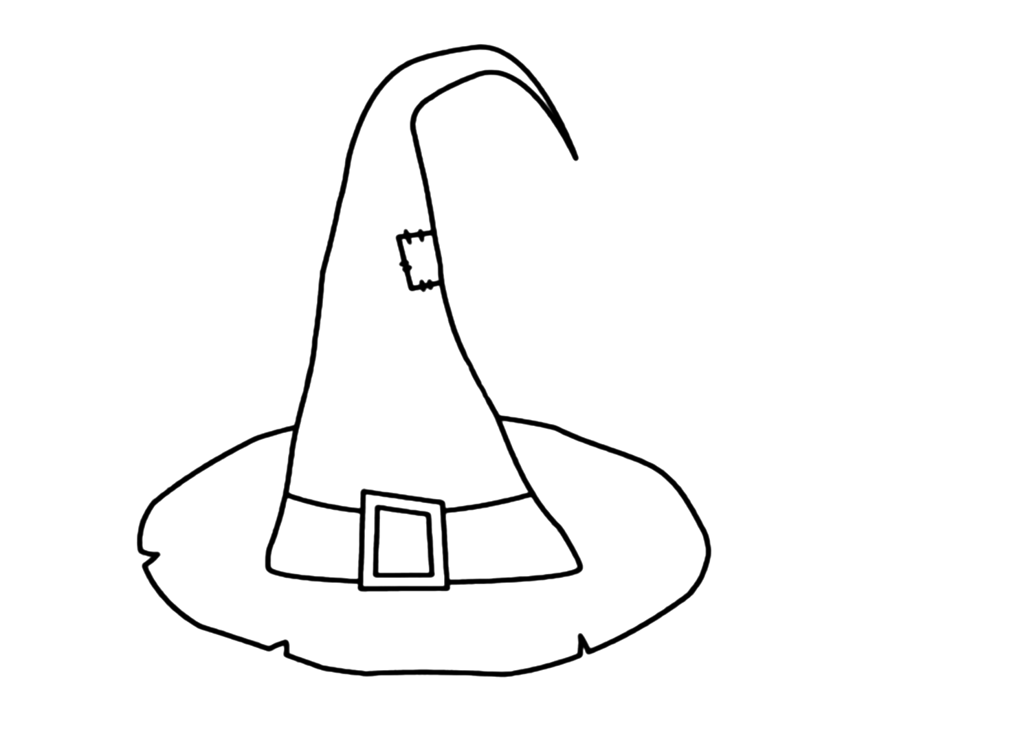 Old Witch Hat Coloring Page