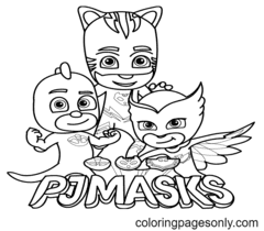 Páginas para colorir de máscaras PJ