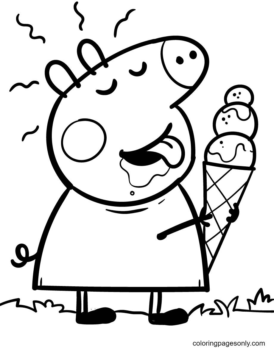 佩奇吃了小猪佩奇的大冰淇淋