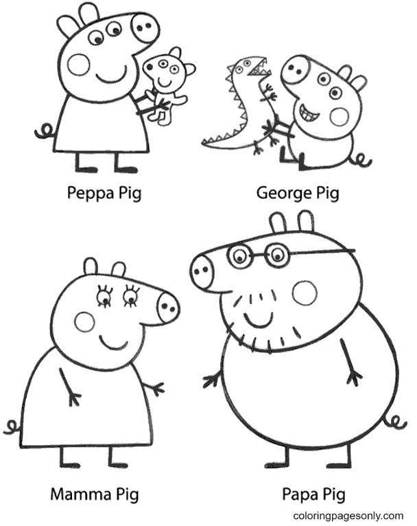 Top 190+ peppa pig family drawing