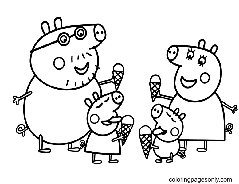 Vamos desenhar e colorir a Peppa Pig e a sua família fazendo um piquenique