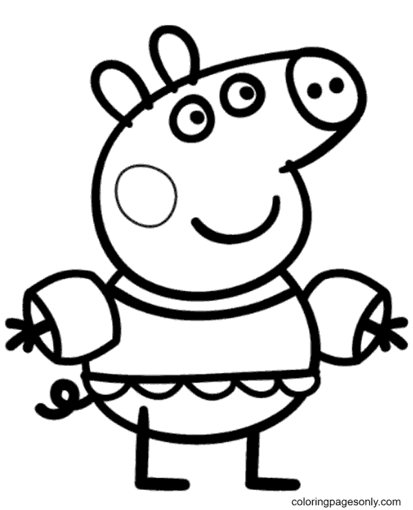 Peppa Pig In A New Shirt Coloring Pages