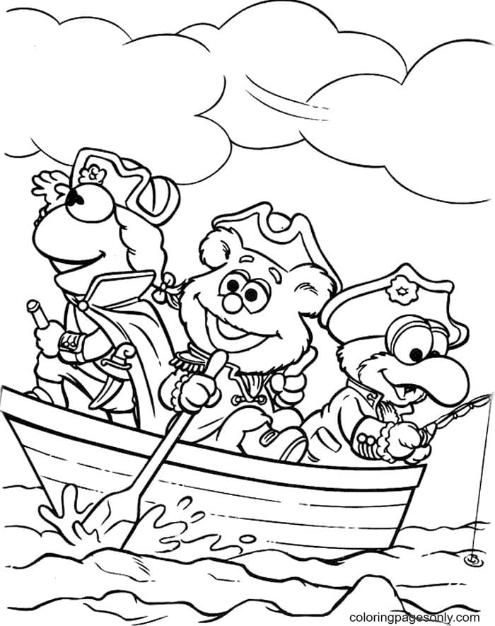 Pirates on the ship Coloring Page