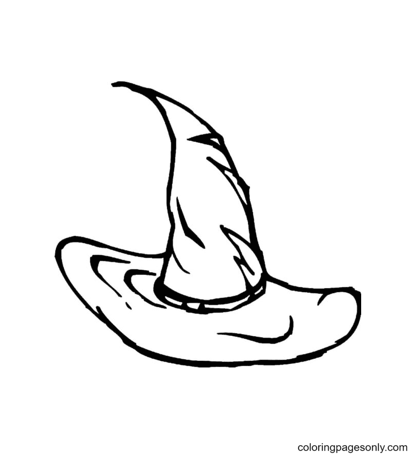 Pointed Hat Of Witches Coloring Page