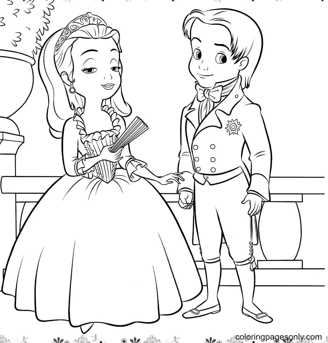 Prince James and Princess Amber Coloring Pages