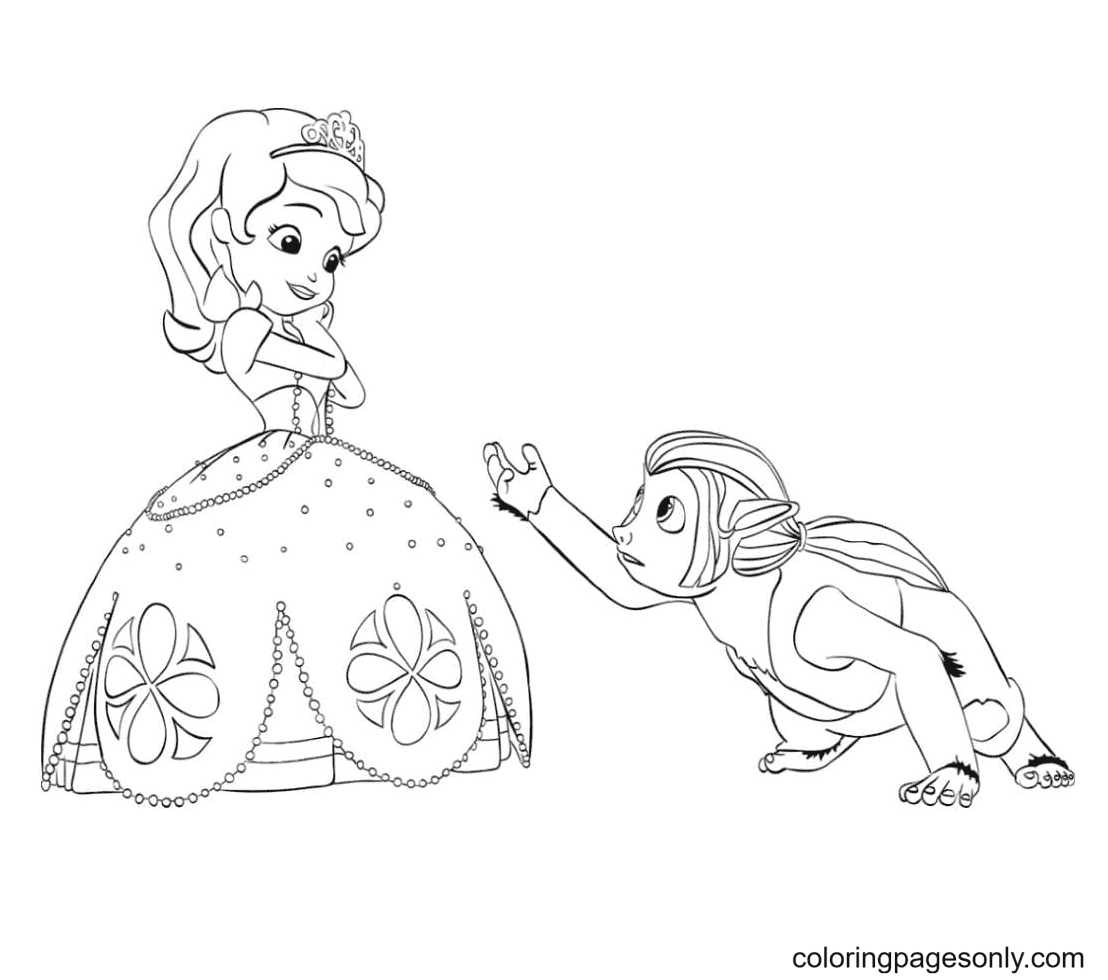 Princess Sofia is very careful Coloring Pages