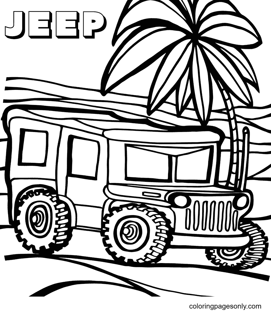 Jeep Página Para Colorear Imprimible