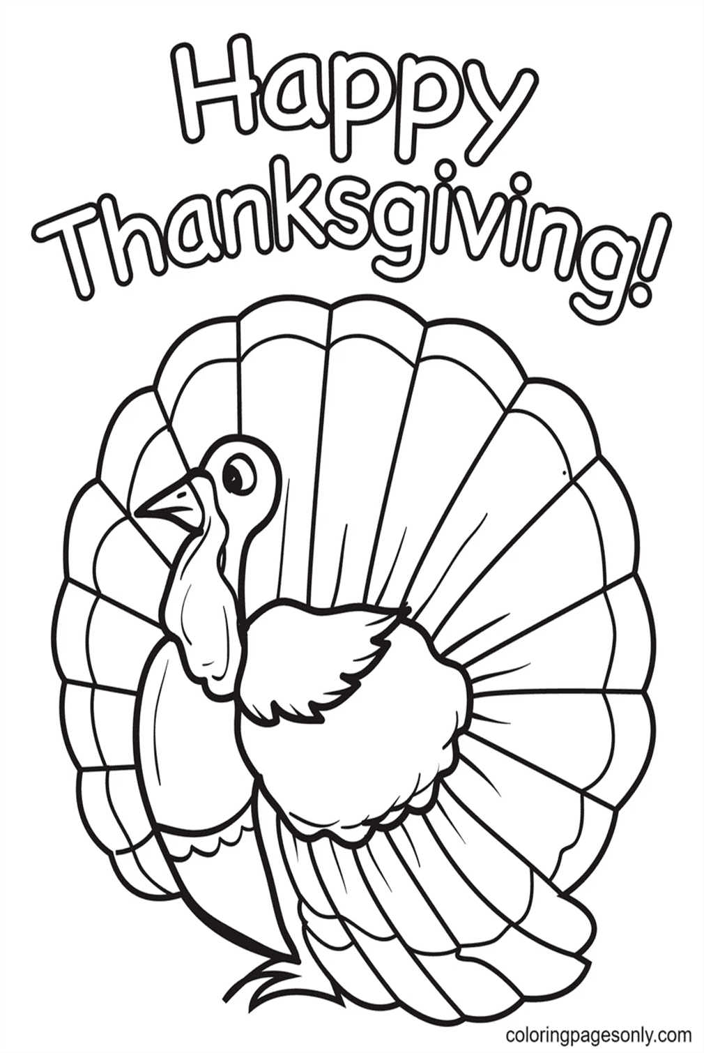 Printable Thanksgiving Turkey Coloring Page Free Printable Coloring Pages