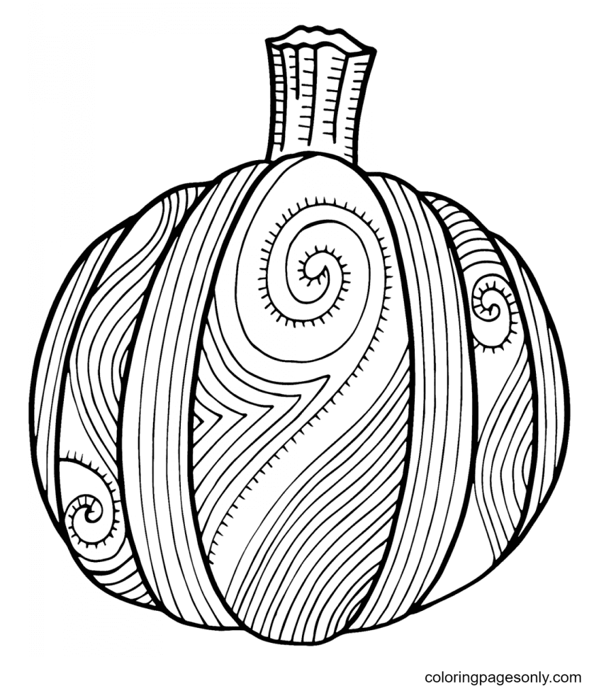 Pumpkin Pattern Printable Coloring Pages