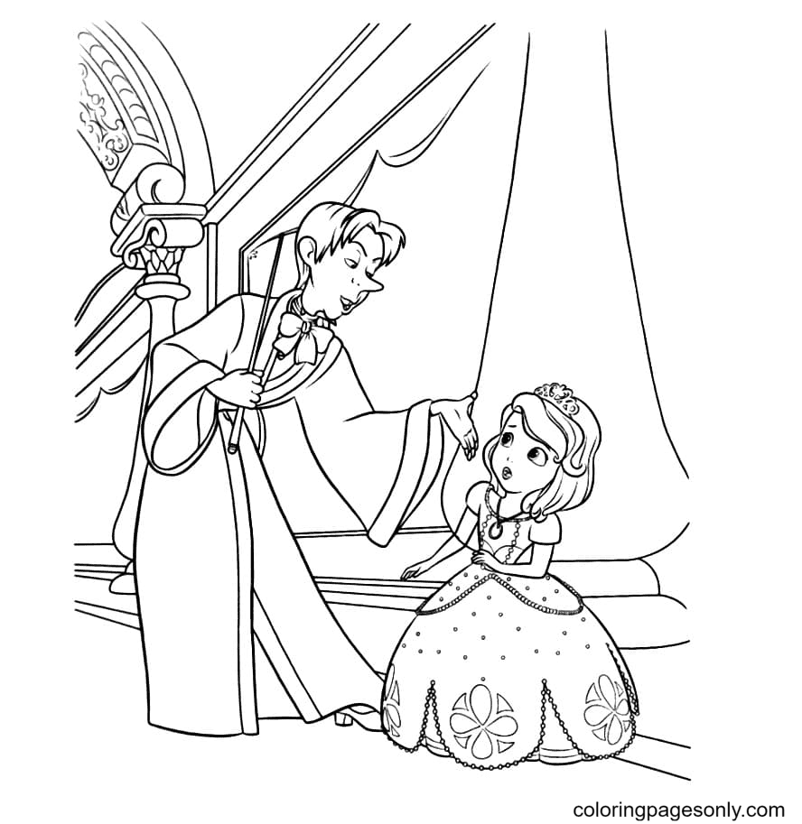 Royal Witch and Sofia Coloring Page