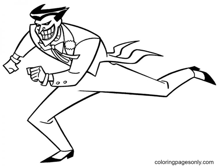 Running Joker Coloring Pages