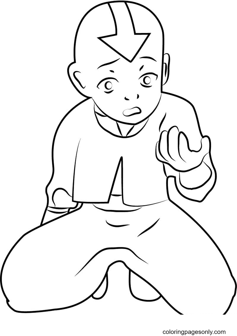 Sad Aang Coloring Pages