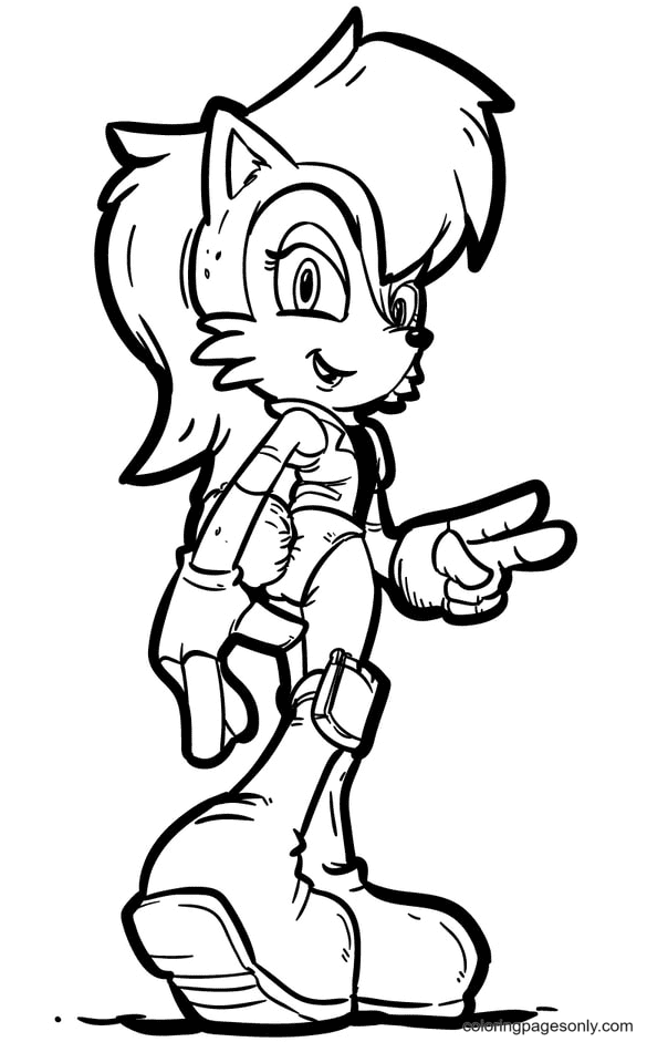 Sally Acorn Coloring Page