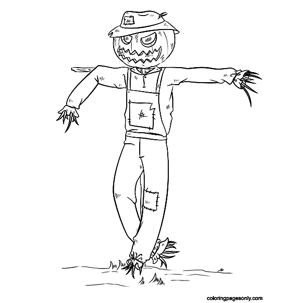 Scarecrow Jack O’ Lantern Coloring Pages