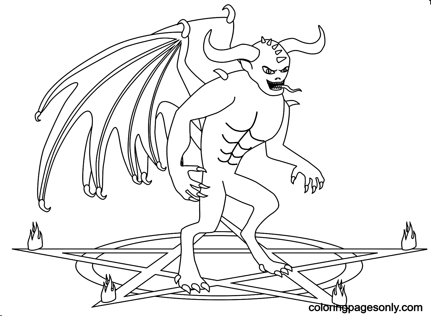Scary Demon Coloring Pages