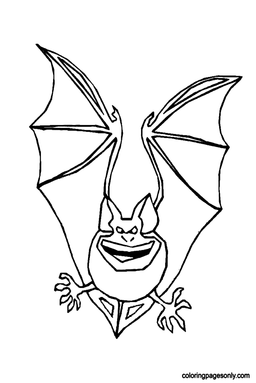 Scary Halloween Bat Free Coloring Pages