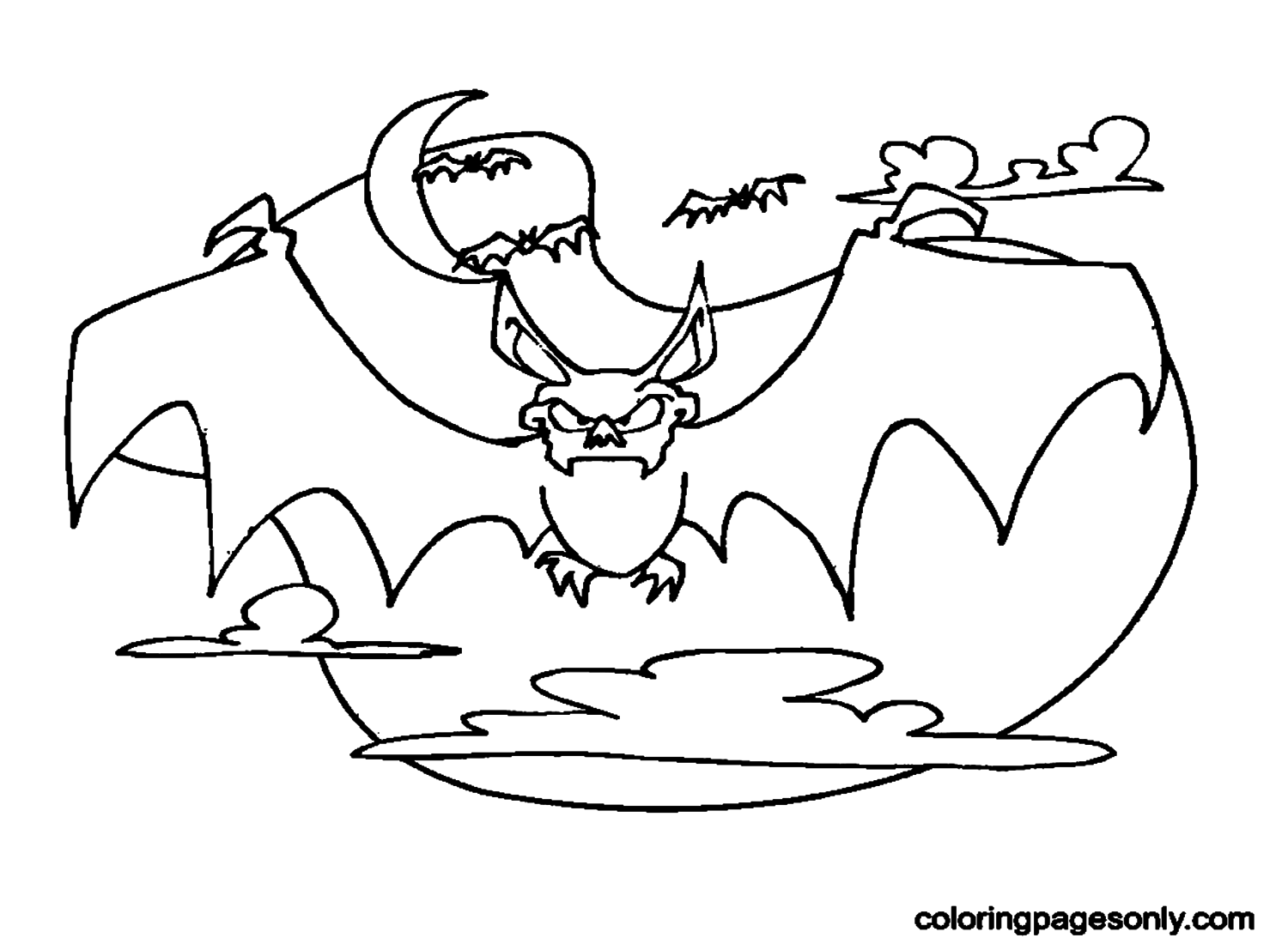 Scary Halloween Bats Coloring Pages
