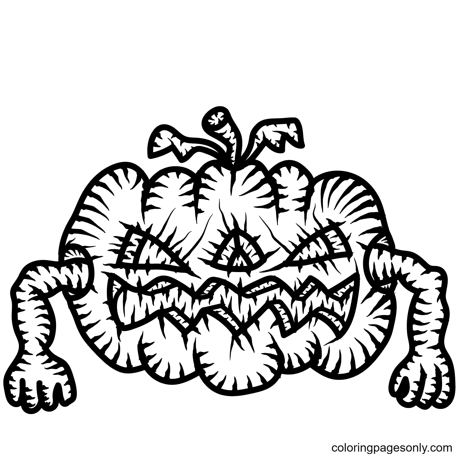 Scary Jack-o'-Lantern Coloring Pages