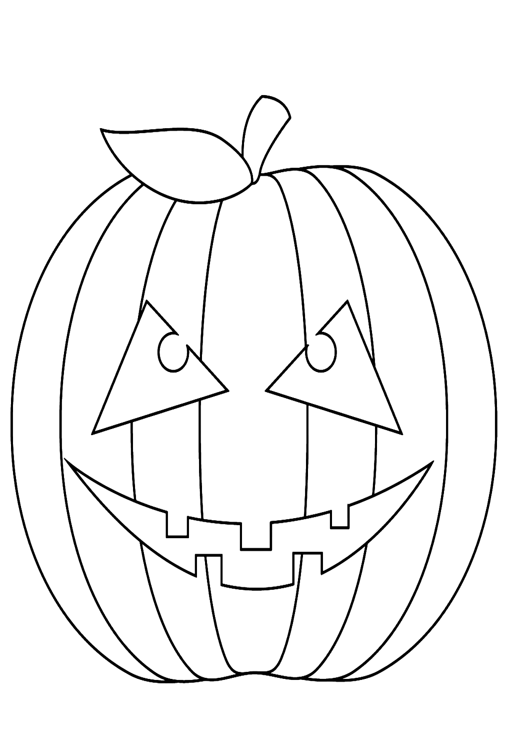 Scary Pumpkin Face Coloring Pages