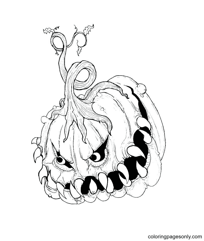 Jack O' Lantern en estilo Halloween de calabaza aterradora de Scary Halloween