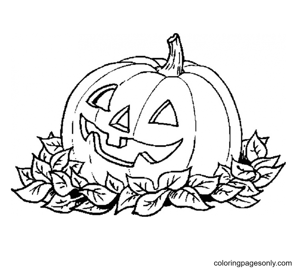 Scary Pumpkin Printable Coloring Page
