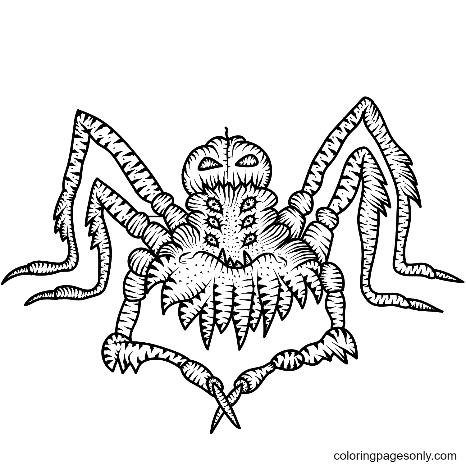 Scary Spider Free Coloring Page