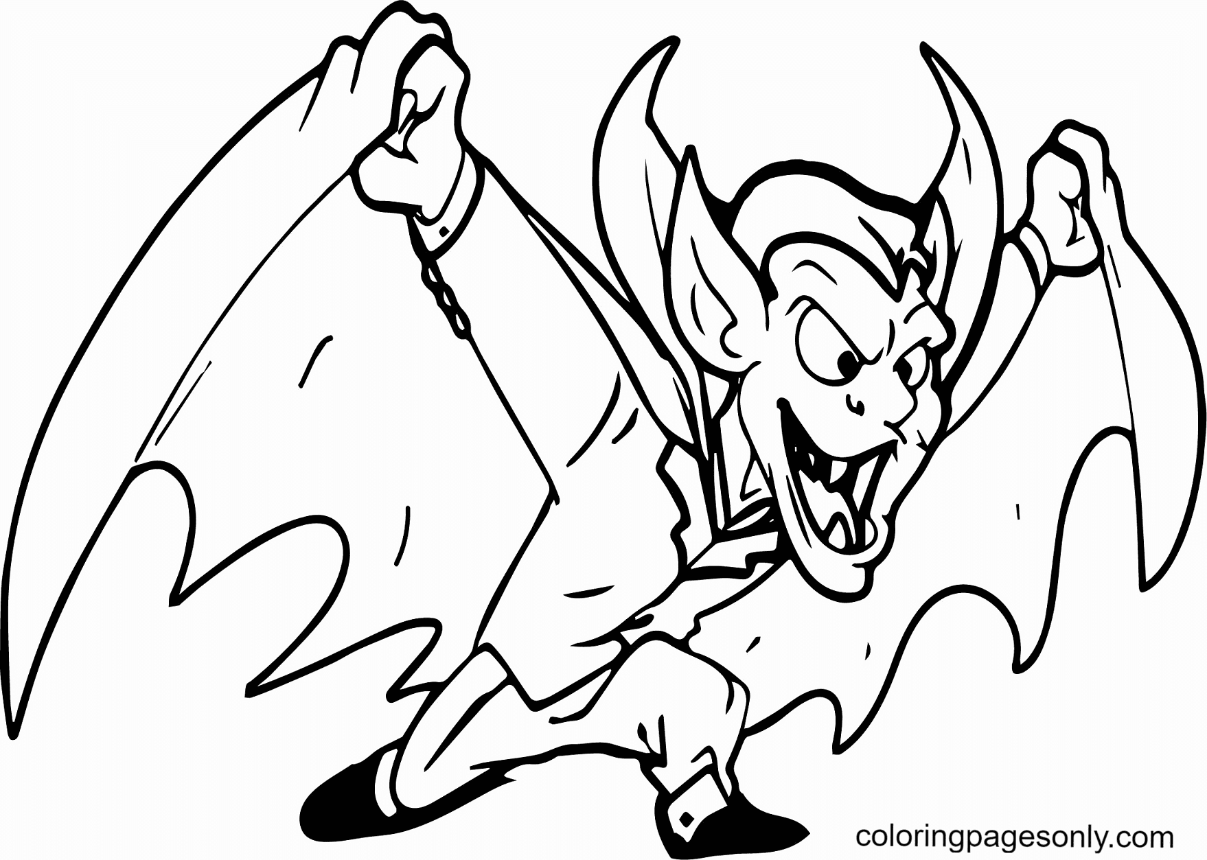 Desenhos de Vampira Assustadora para Colorir e Imprimir 