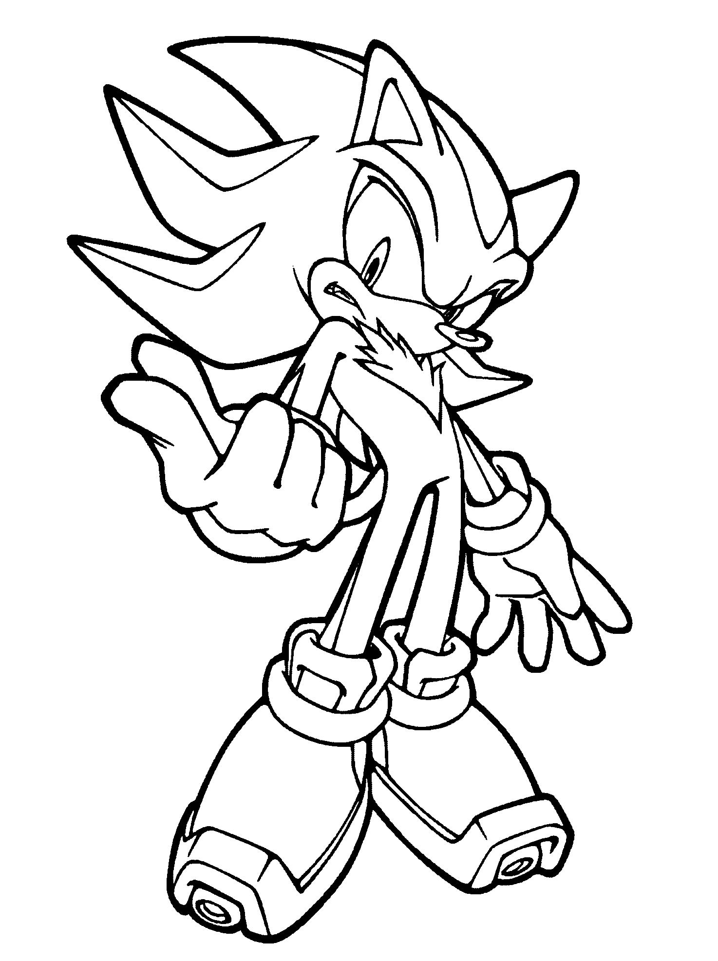 Shadow The Hedgehog Coloring Page