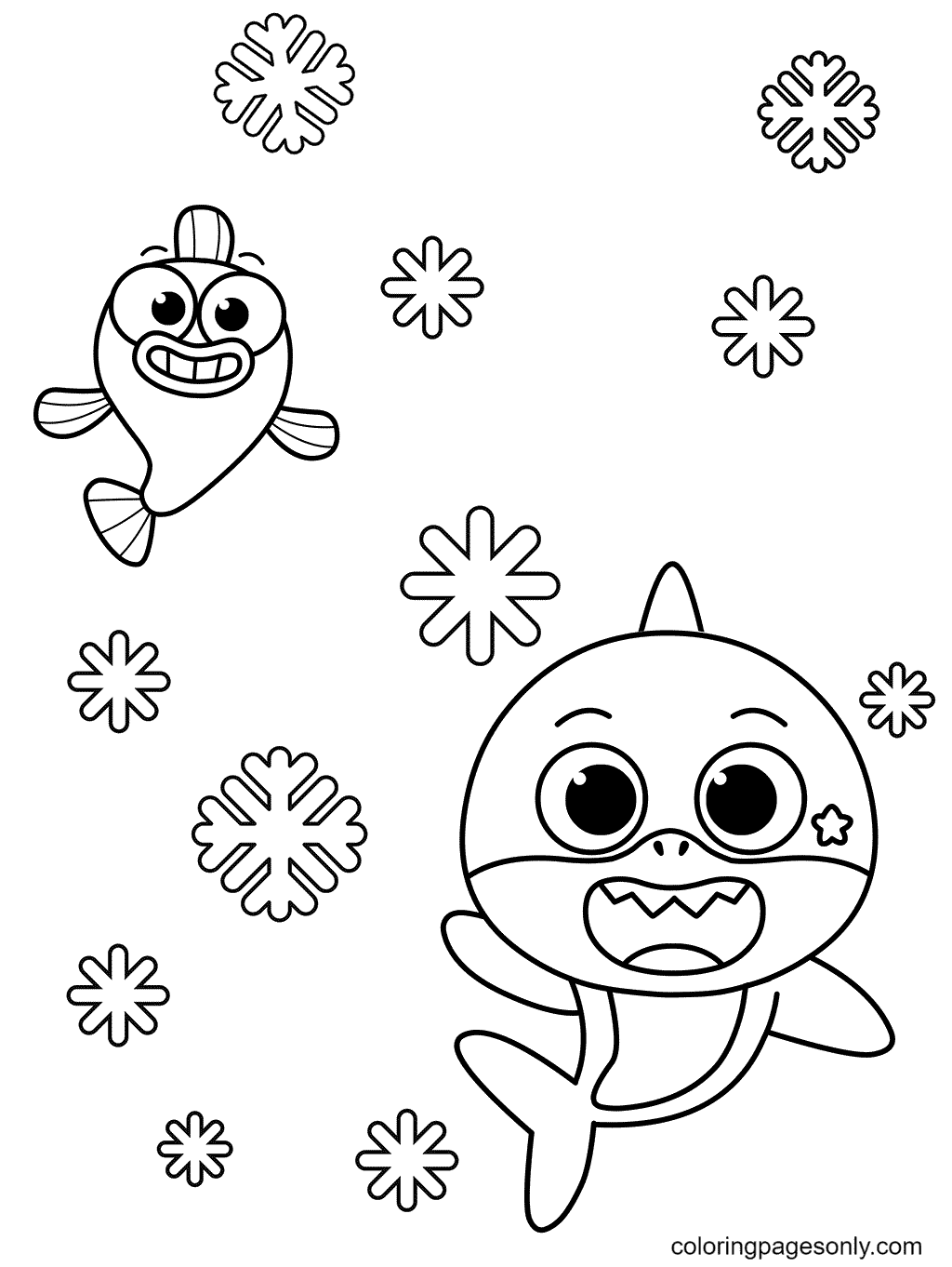 Shark Christmas Coloring Pages