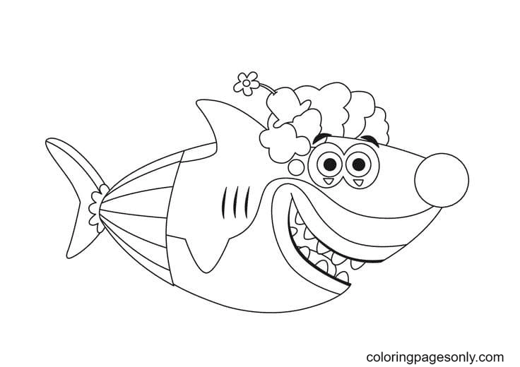Shark clown Coloring Page