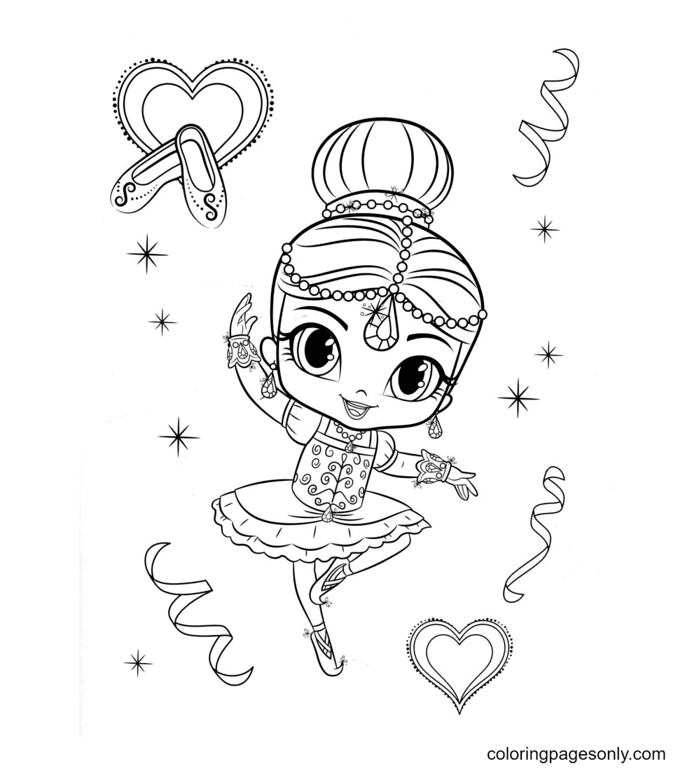 Shimmer Ballerina Coloring Page