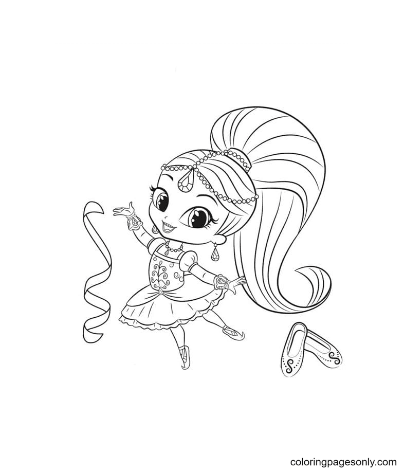 Shimmer Doing Ballet Coloring Page