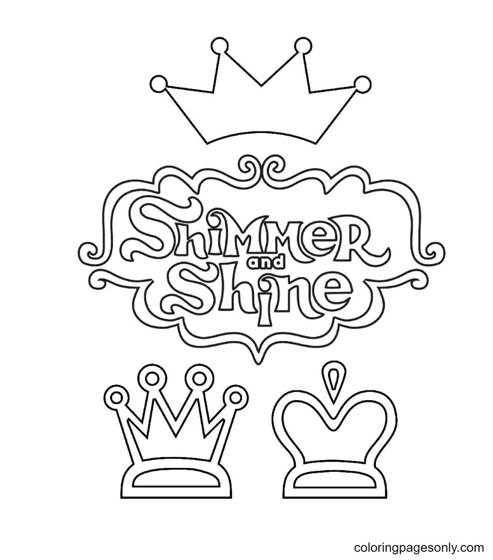 Página para colorir do logotipo Shimmer and Shine