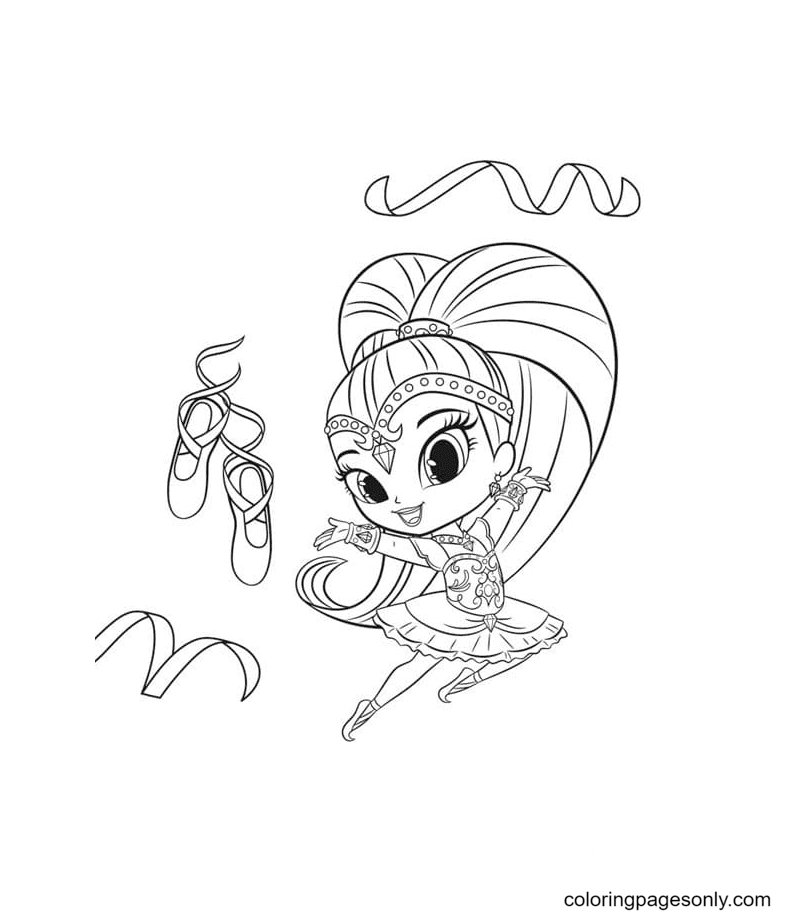 Shine Doing Ballet Coloring Page - Free Printable Coloring Pages