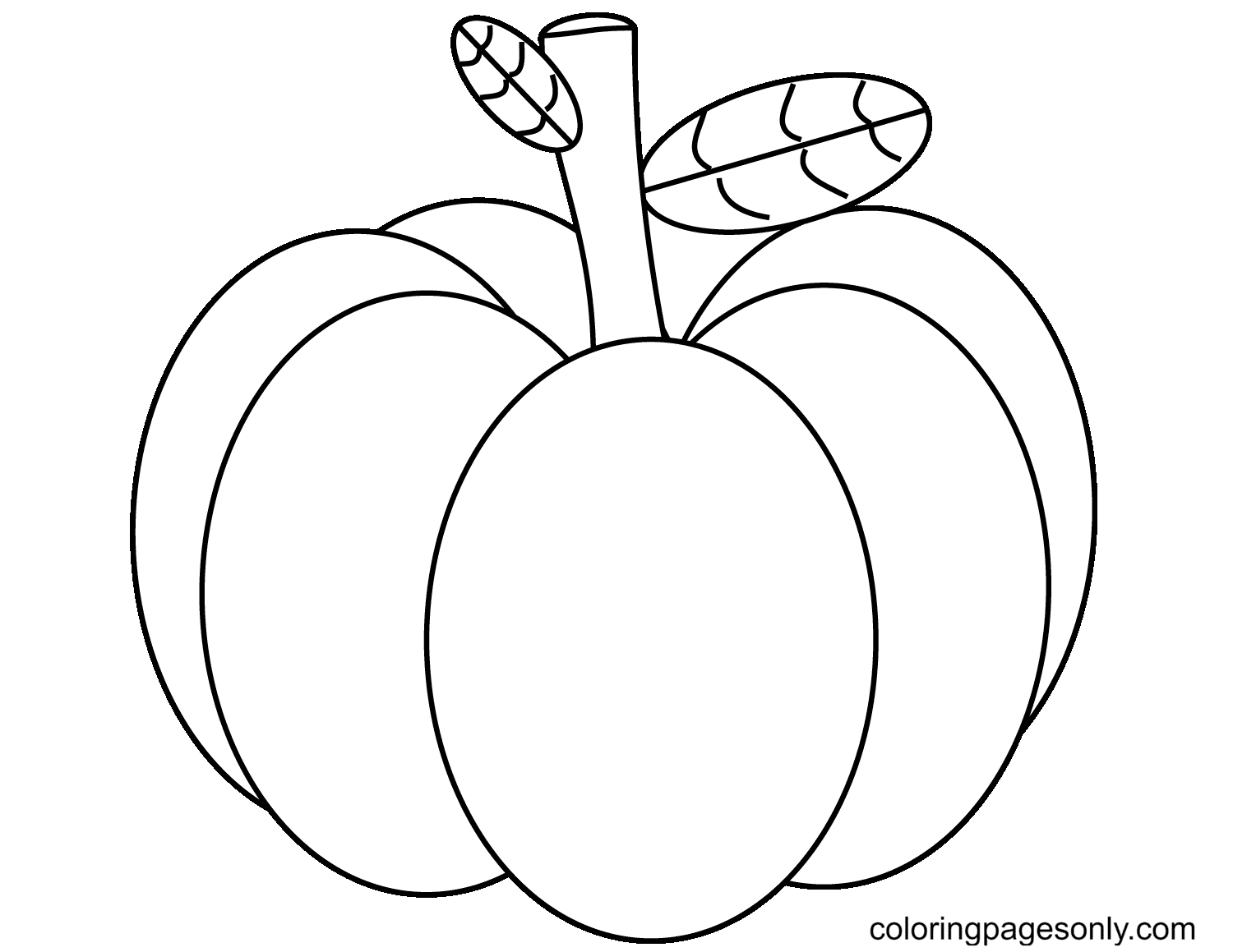 Simple Pumpkin Free Coloring Page