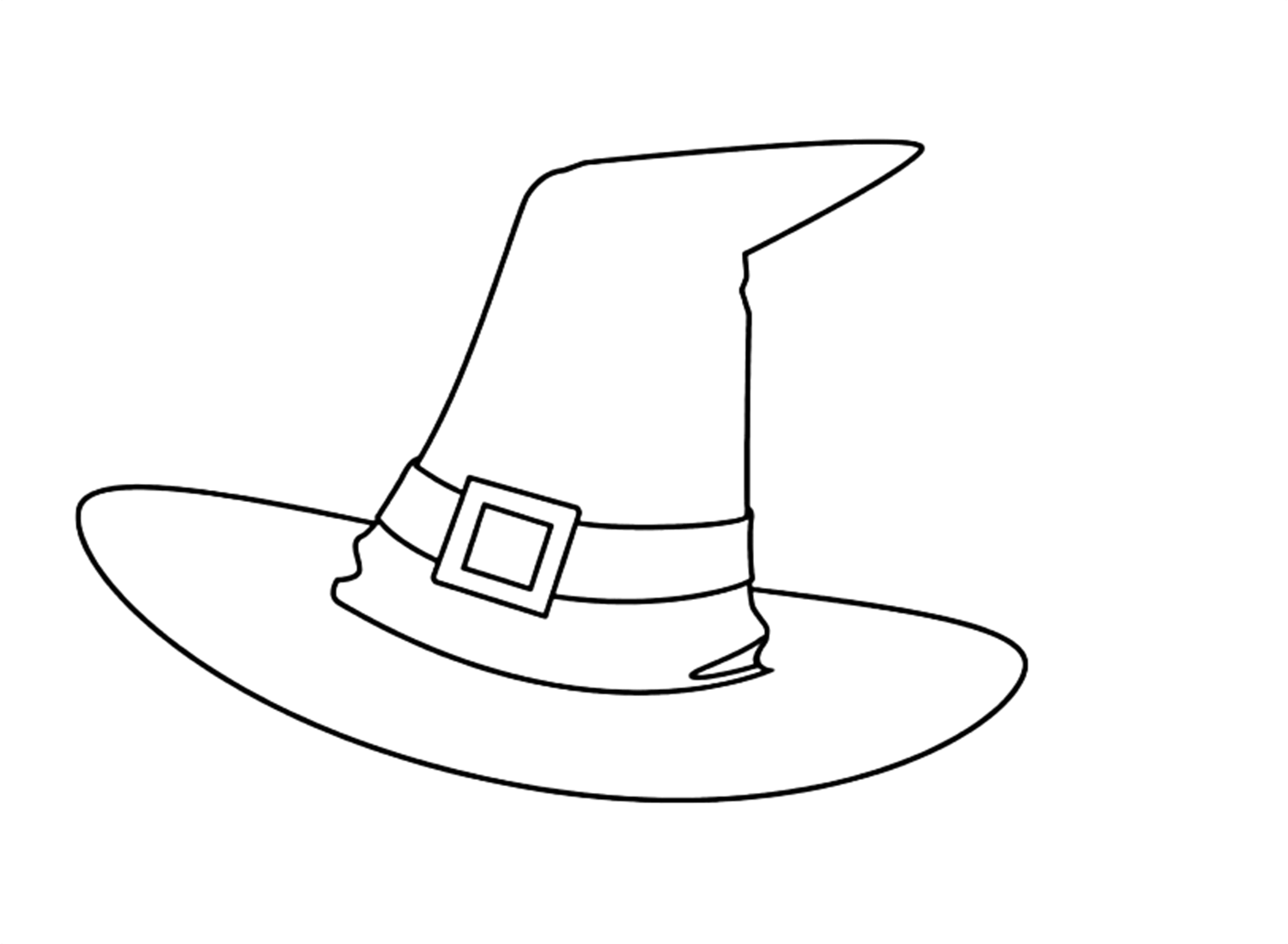 Simple Witch Hat Free Coloring Pages