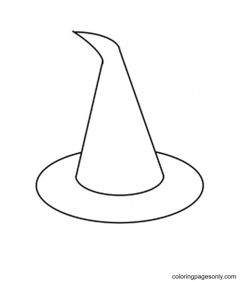 Simple Witch Hat Coloring Pages