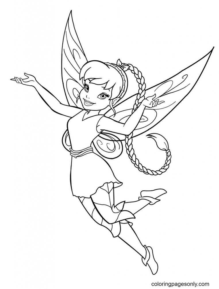 Smiling Fairy Coloring Page