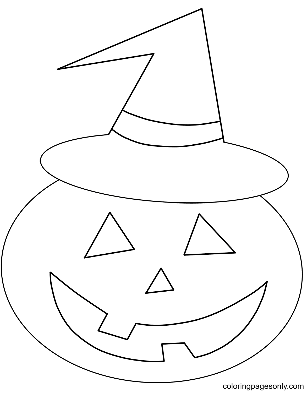 Smiling Pumpkin With Jack O' Lantern Coloring Pages