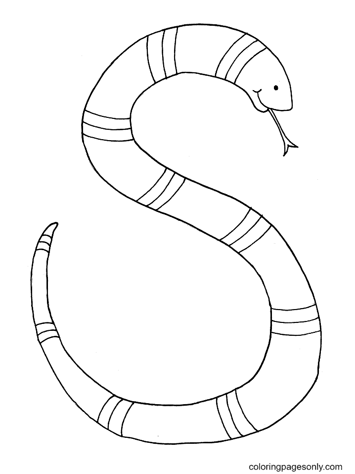 Snake Shaped Like An S Coloring Page
