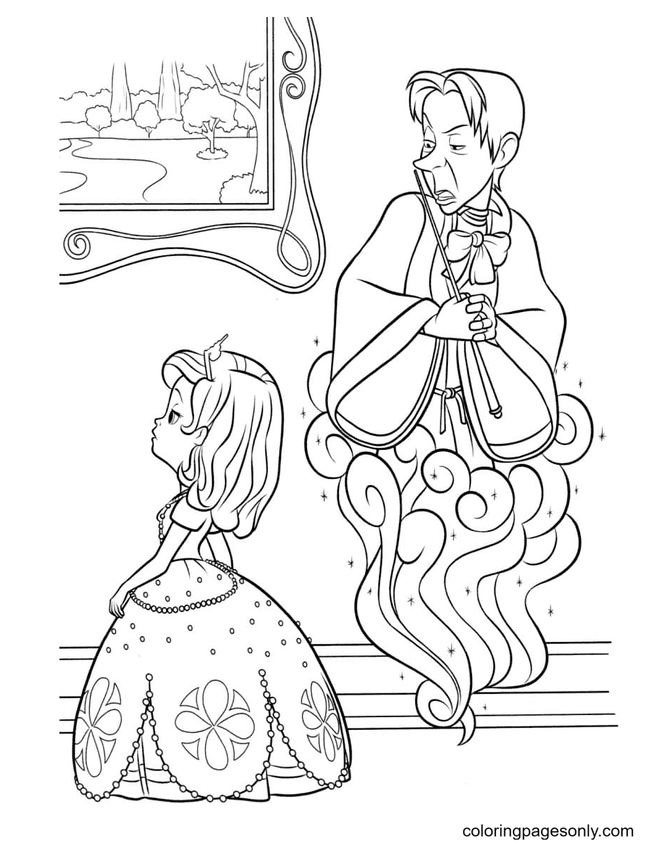 Sofia and Cedric Coloring Page