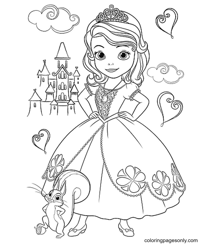 Sofia and the squirrel Whatnaught Coloring Pages