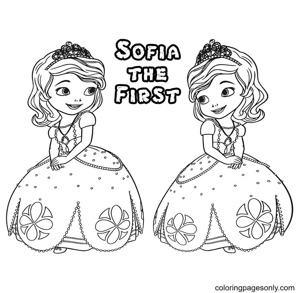 Sofia in a lush Dress Coloring Pages