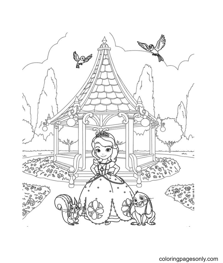 Sofia in the Garden Coloring Page