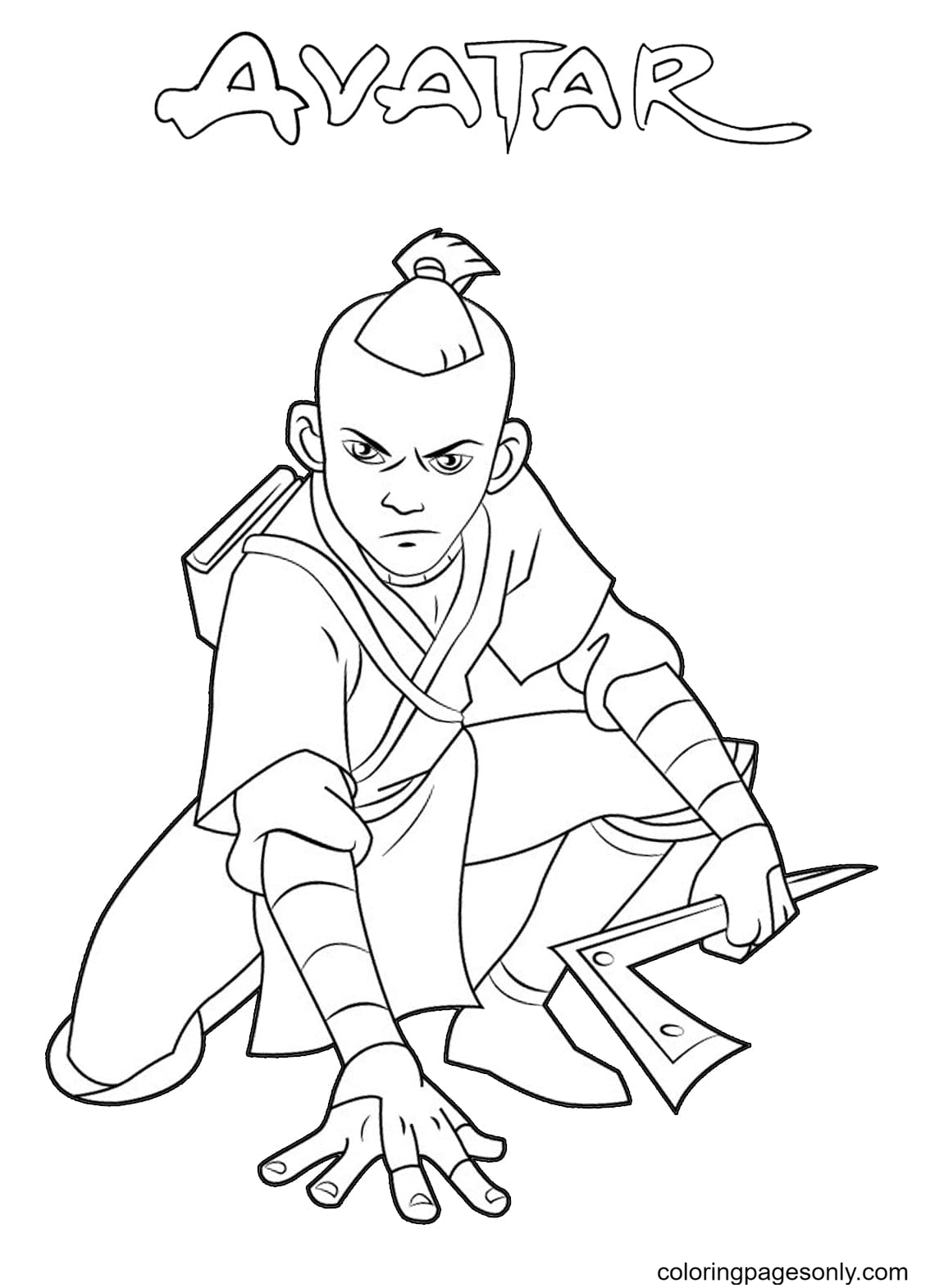 Sokka Avatar Coloring Pages