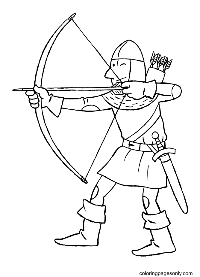 Soldier with Bow Coloring Page