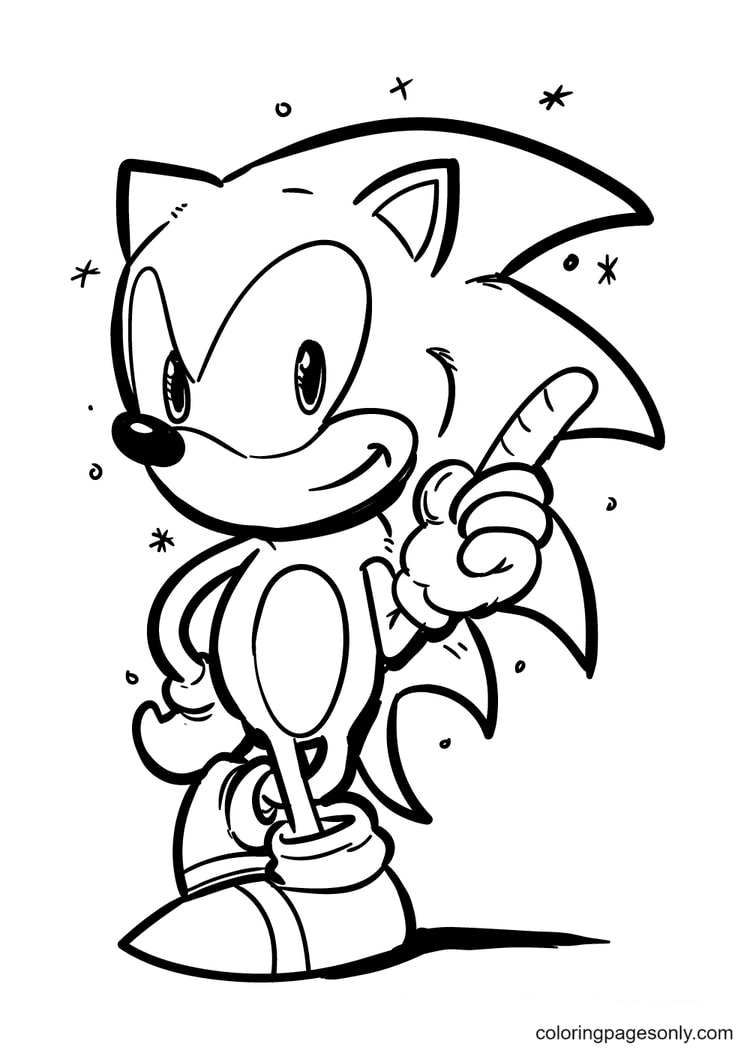 Sonic Always Wears Sneakers and Gloves Coloring Pages