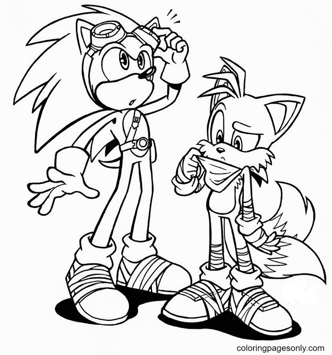 Sonic en Tails Kleurplaat
