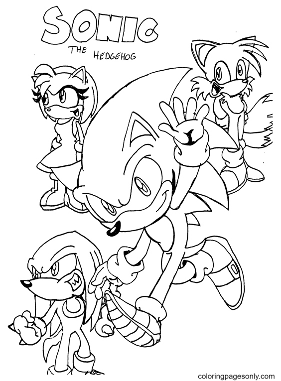 Desenho para colorir do Sonic Team